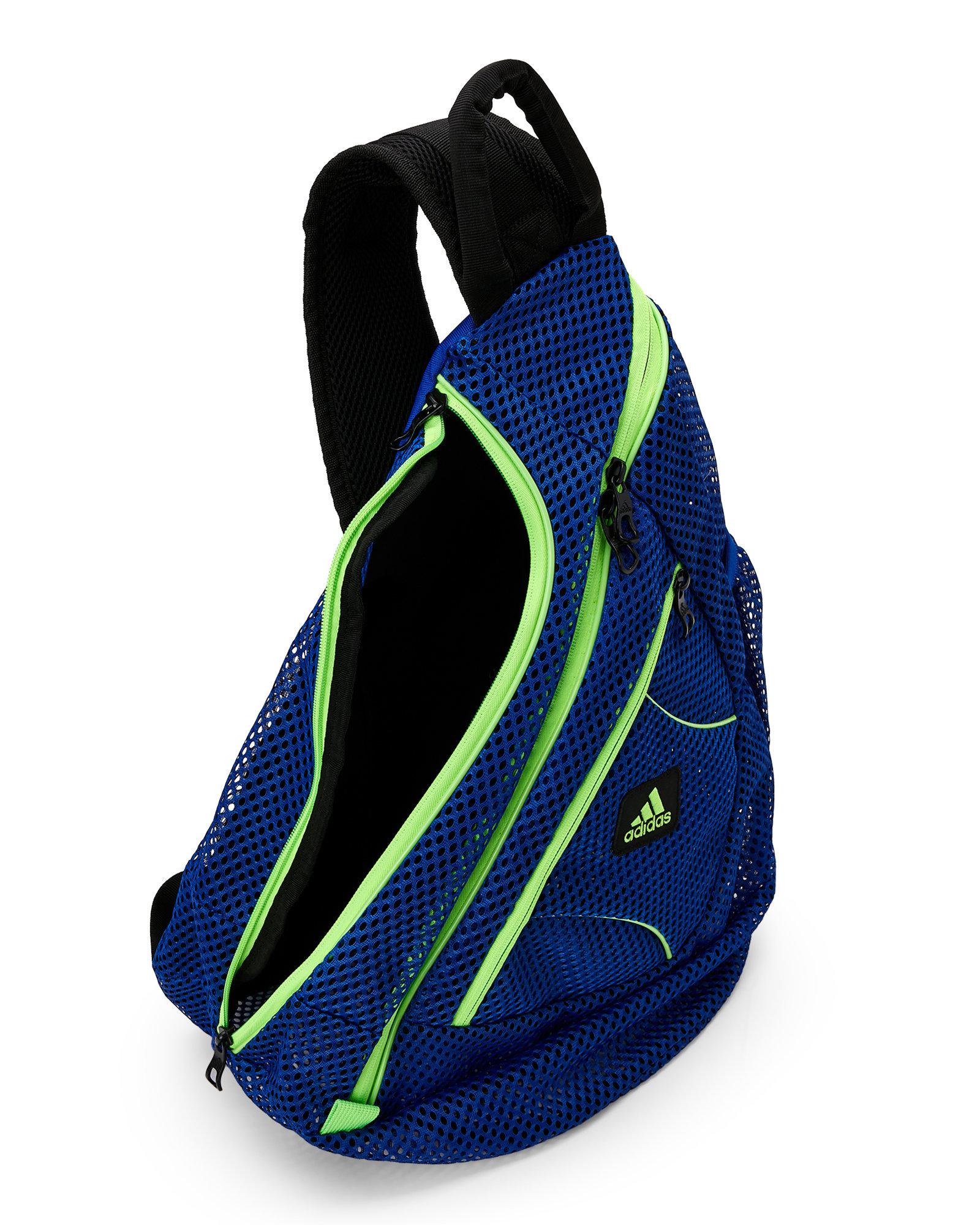lime green sling backpack